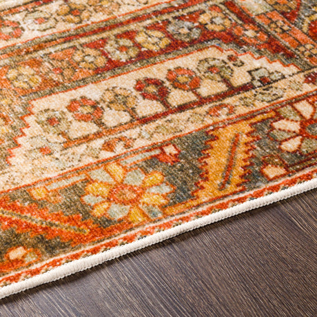 Surya Lavable Lvb-2300 Burnt Orange, Dark Red, Peach, Olive Rugs.