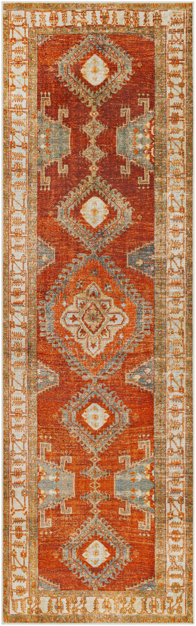 Surya Lavable Lvb-2301 Burnt Orange, Bright Orange, Rust, Dark Brown Rugs.