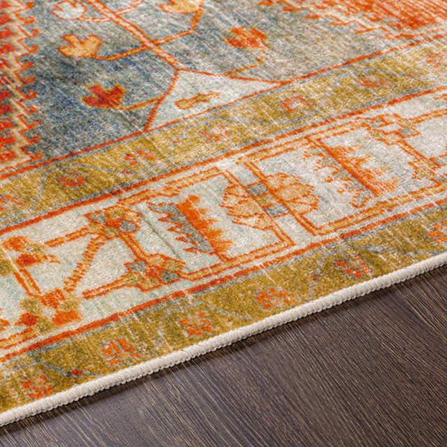 Surya Lavable Lvb-2301 Burnt Orange, Bright Orange, Rust, Dark Brown Rugs.