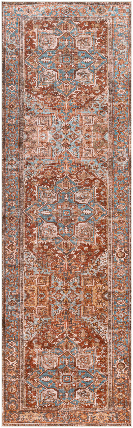 Surya Lavable Lvb-2304 Peach, Burnt Orange, Blush, Aqua Rugs.