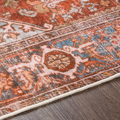 Surya Lavable Lvb-2304 Peach, Burnt Orange, Blush, Aqua Rugs.