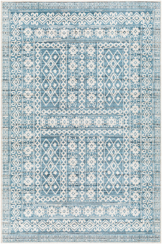 Surya Lavadora Lvr-2300 Ink, Navy, Sky Blue, Beige Area Rug