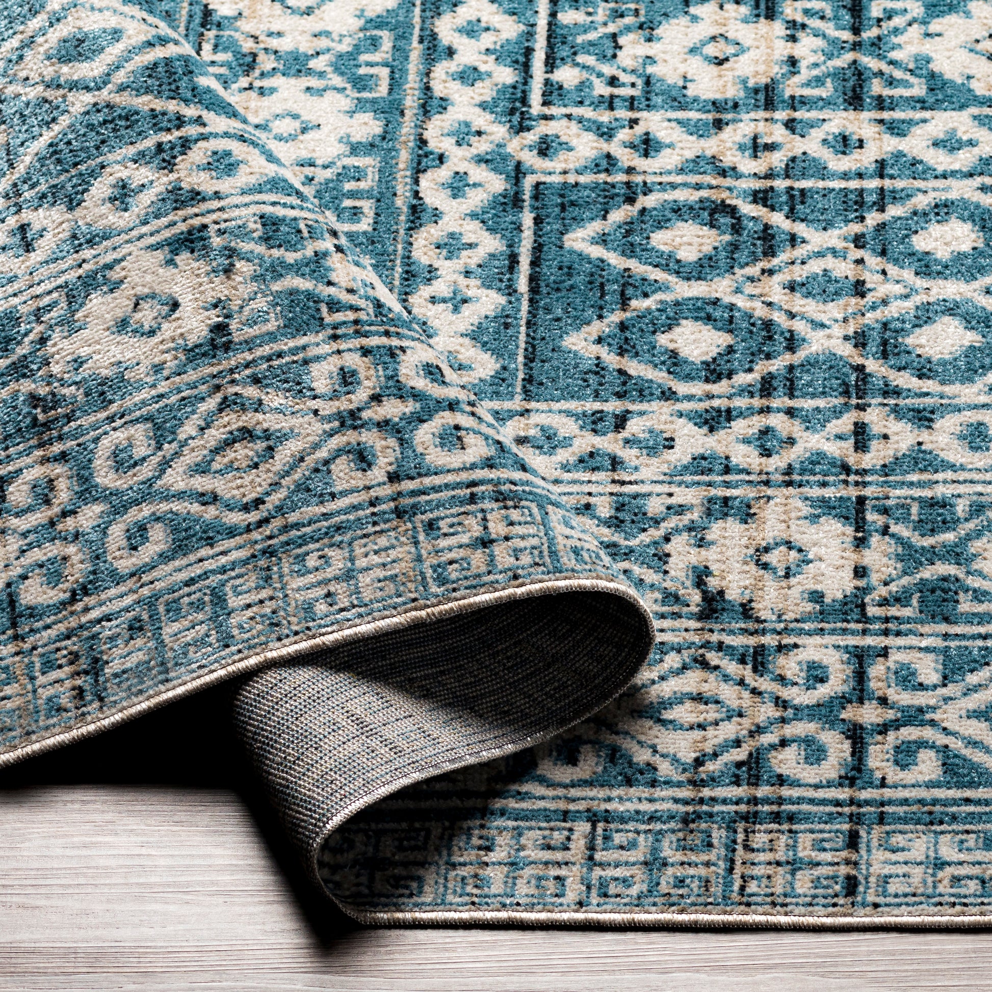 Surya Lavadora Lvr-2300 Ink, Navy, Sky Blue, Beige Area Rug