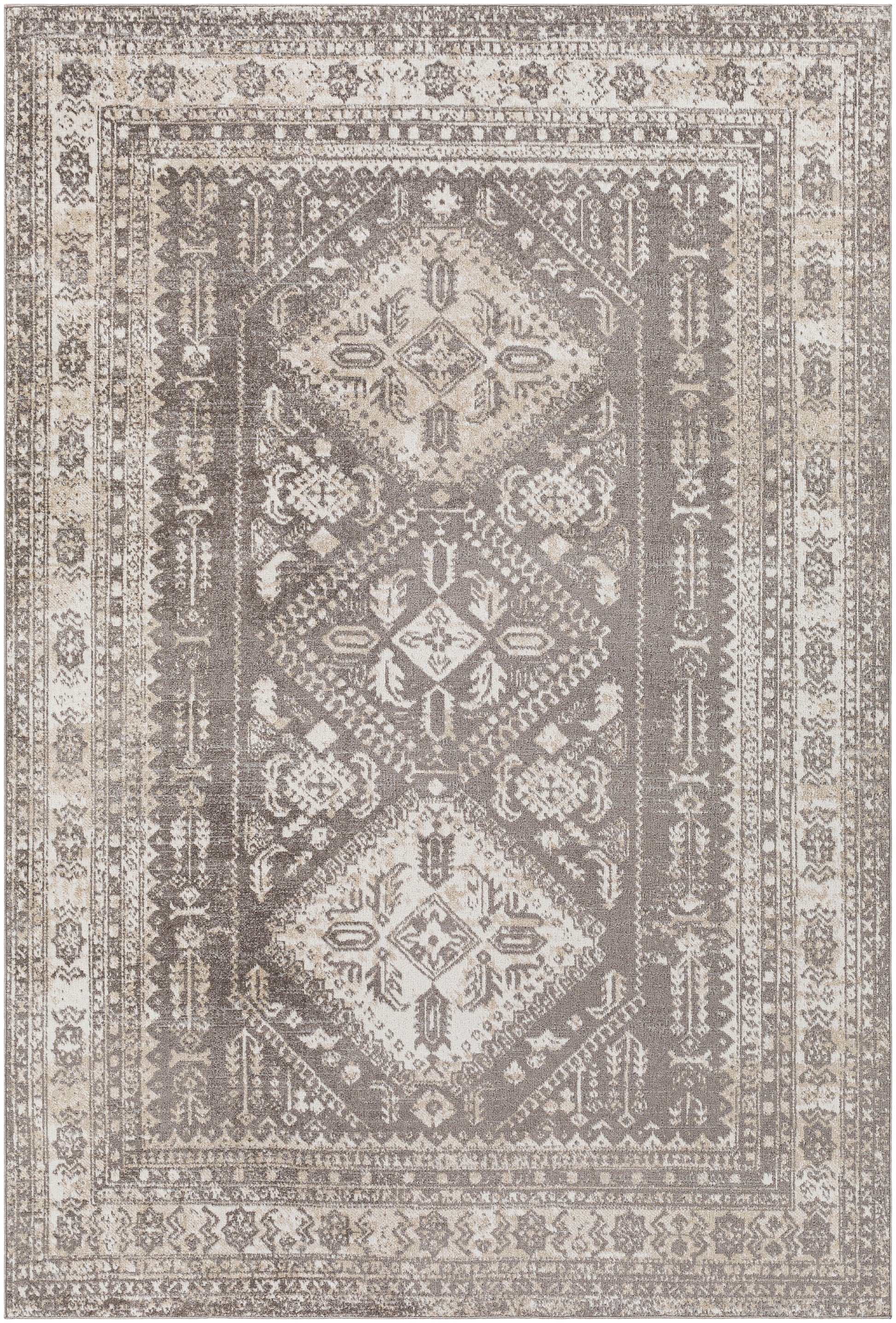 Surya Lavadora Lvr-2302 Dark Brown, Medium Gray, Taupe, Beige Area Rug