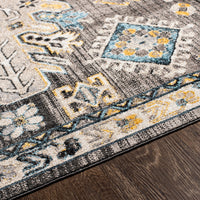 Surya Lavadora Lvr-2307 Black, Medium Gray, Sky Blue, Bright Yellow Area Rug