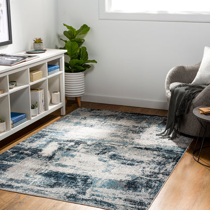 Surya Lavadora Lvr-2313 Ink, Navy, Denim, Light Gray Area Rug