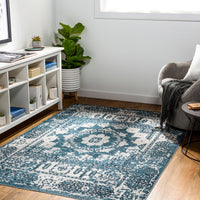 Surya Lavadora Lvr-2314 Ink, Navy, Sky Blue, Medium Gray Area Rug