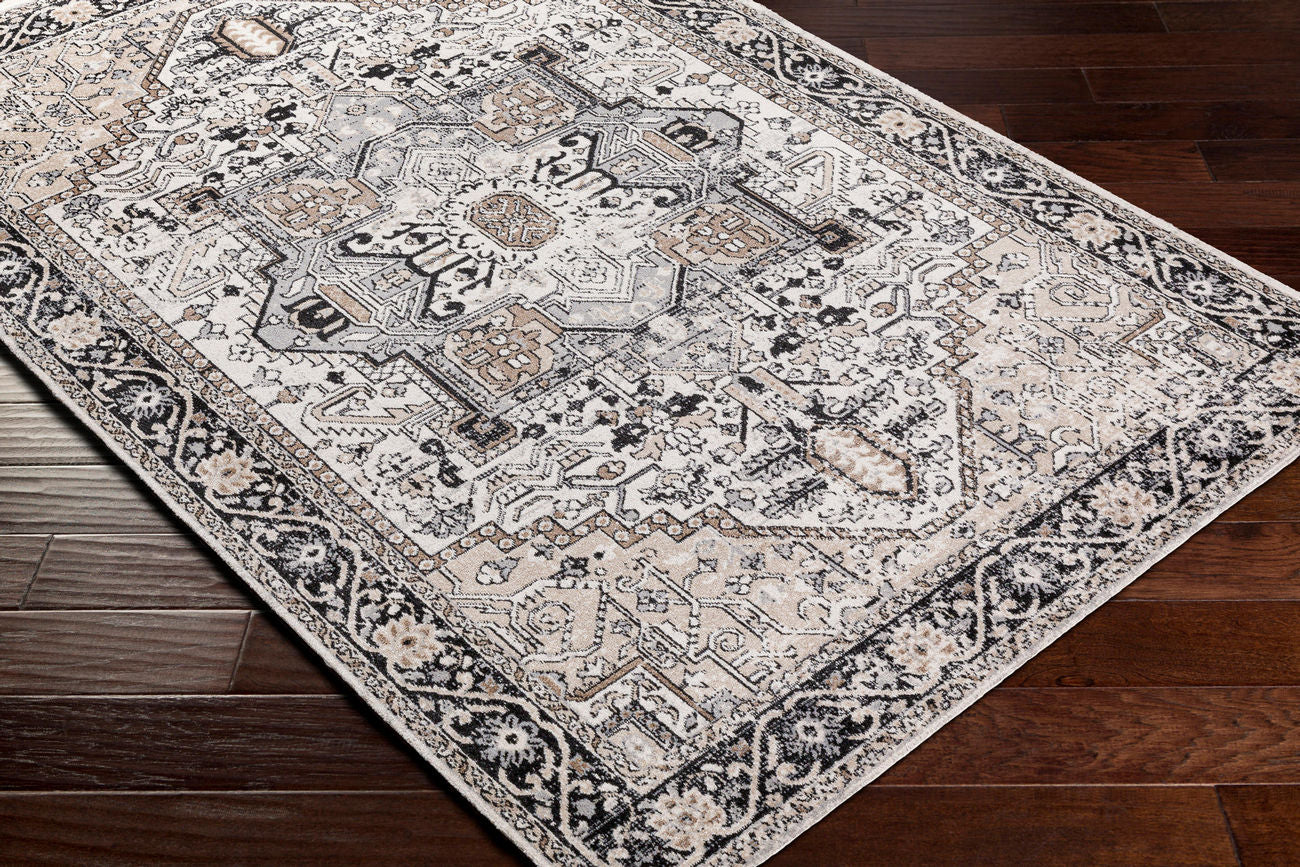 Surya Lavadora Lvr-2322 Black, Taupe, Light Beige, Gray Rugs.