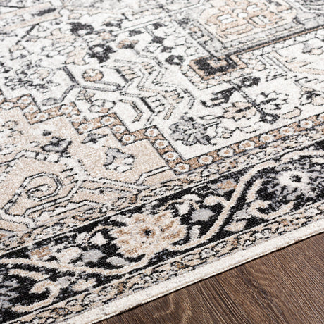 Surya Lavadora Lvr-2322 Black, Taupe, Light Beige, Gray Rugs.