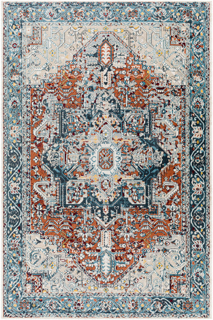 Surya Lavadora Lvr-2323 Ink Blue, Blue, Rust, Mustard Area Rug