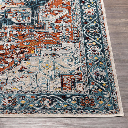 Surya Lavadora Lvr-2323 Ink Blue, Blue, Rust, Mustard Area Rug