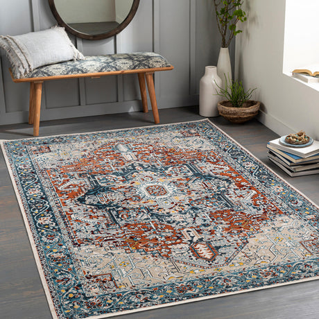 Surya Lavadora Lvr-2323 Ink Blue, Blue, Rust, Mustard Rugs.