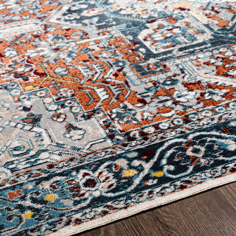 Surya Lavadora Lvr-2323 Ink Blue, Blue, Rust, Mustard Rugs.