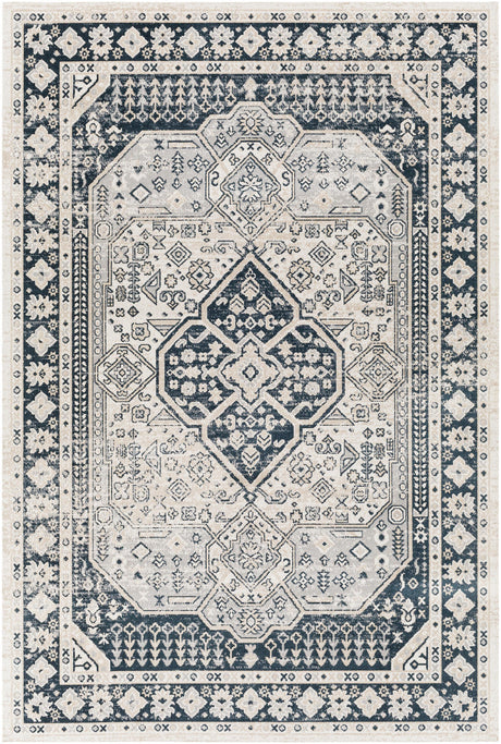 Surya Lavadora Lvr-2324 Black, Ink Blue, Light Gray, Light Beige Rugs.