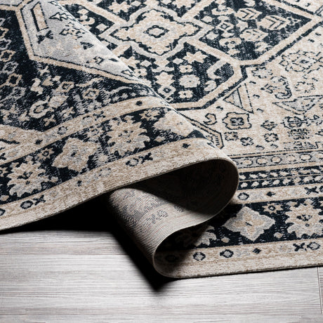 Surya Lavadora Lvr-2324 Black, Ink Blue, Light Gray, Light Beige Rugs.