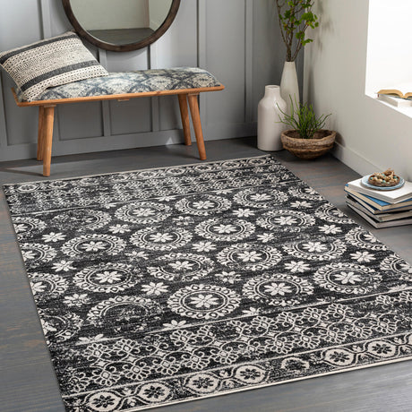 Surya Lavadora Lvr-2325 Black, Gray, Light Gray Rugs.