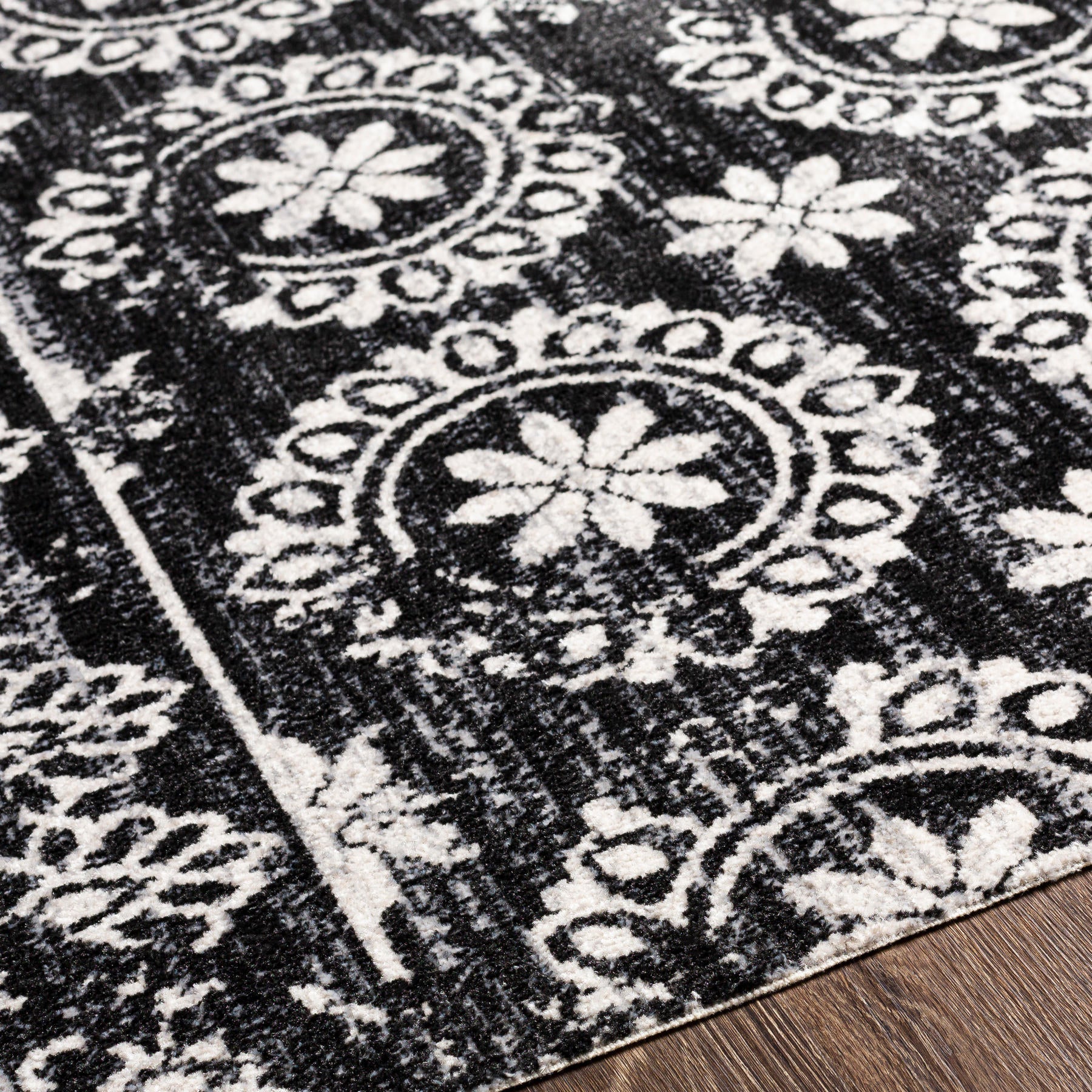 Surya Lavadora Lvr-2325 Black, Gray, Light Gray Area Rug