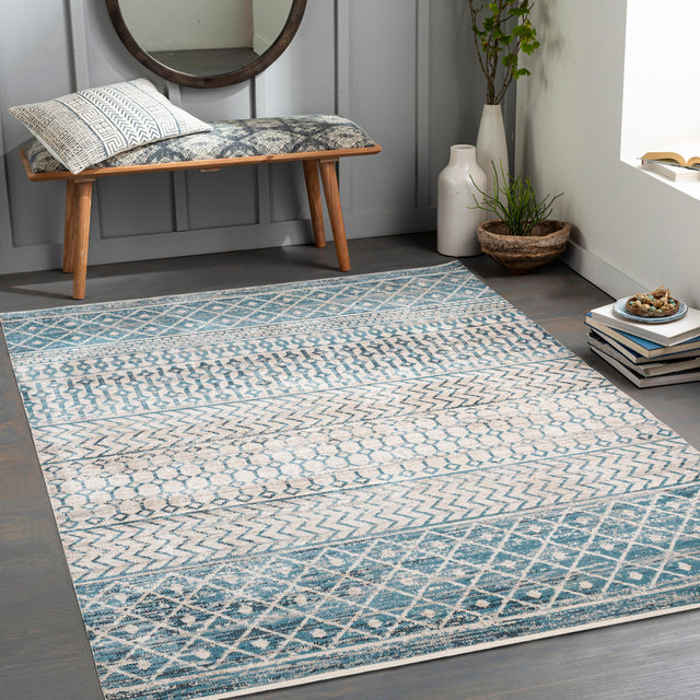 Surya Lavadora Lvr-2334 Ink Blue, Black, Blue, Gray Rugs.