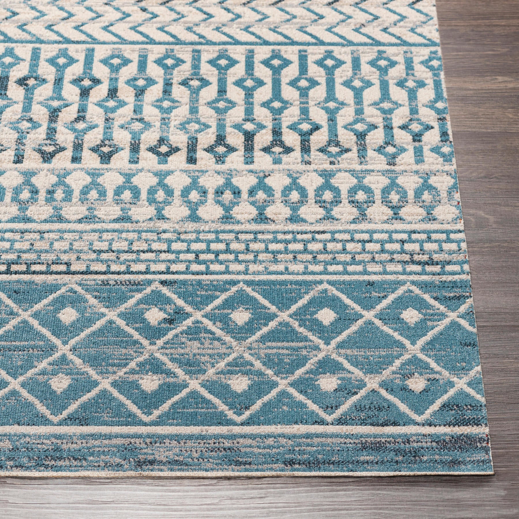 Surya Lavadora Lvr-2335 Ink Blue, Black, Blue, Gray Area Rug