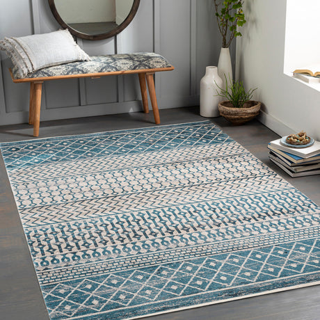 Surya Lavadora Lvr-2335 Ink Blue, Black, Blue, Gray Rugs.