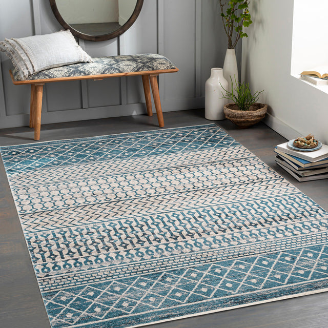 Surya Lavadora Lvr-2335 Ink Blue, Black, Blue, Gray Rugs.