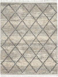 Nourison Oslo Shag Osl01 Ivory / Grey Moroccan Area Rug