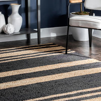 Nuloom Sierra Stripes Nsi3530A Charcoal Area Rug