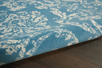 Nourison Jubilant Jub09 Blue Damask Area Rug