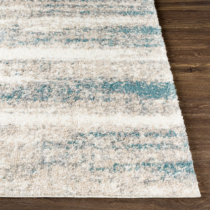 Surya Lyra Shag Lyr-2300 Aqua, Taupe, Light Gray, Cream Area Rug