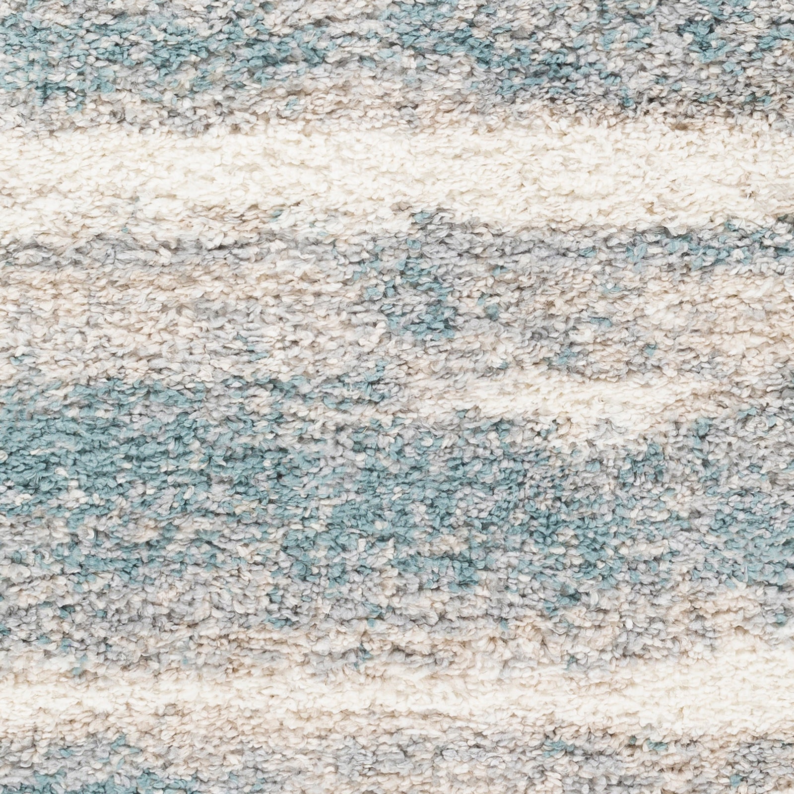 Surya Lyra Shag Lyr-2300 Aqua, Taupe, Light Gray, Cream Area Rug