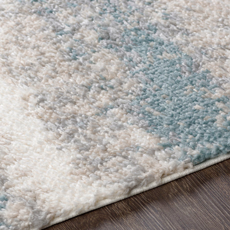 Surya Lyra Shag Lyr-2300 Aqua, Taupe, Light Gray, Cream Rugs.