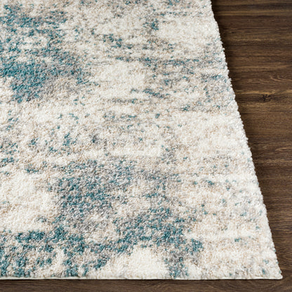 Surya Lyra Shag Lyr-2301 Aqua, Taupe, Light Gray, Cream Area Rug