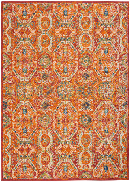 Nourison Allur Alr05 Red Multicolor Area Rug