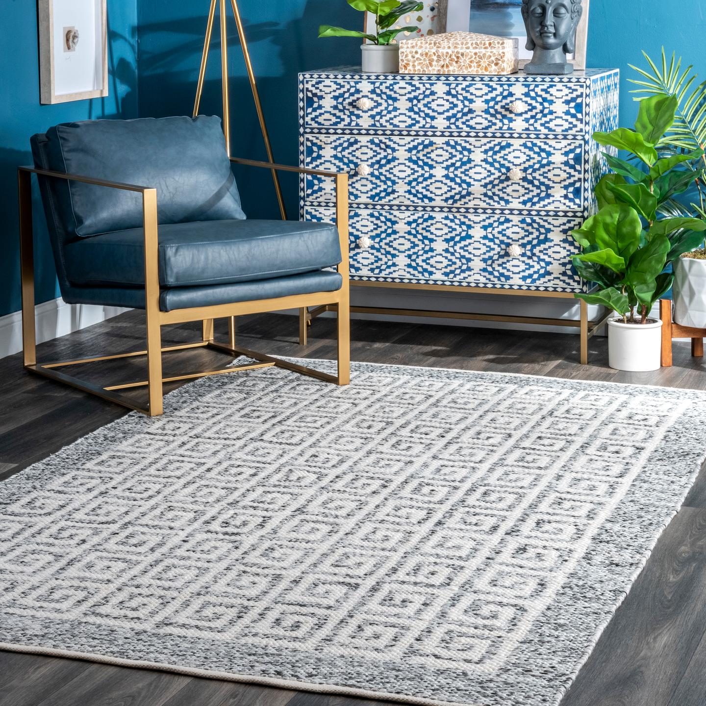 Nuloom Mckenzie Greek Key Trellis Nmc3563A Gray Area Rug