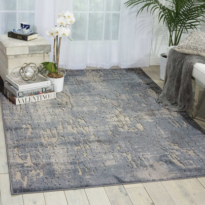 Nourison Michael Amini Gleam Ma602 Slate Organic / Abstract Area Rug