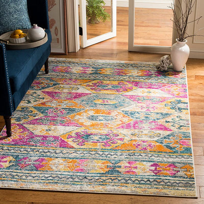 Safavieh Madison Mad118C Blue / Fuchsia Southwestern Area Rug