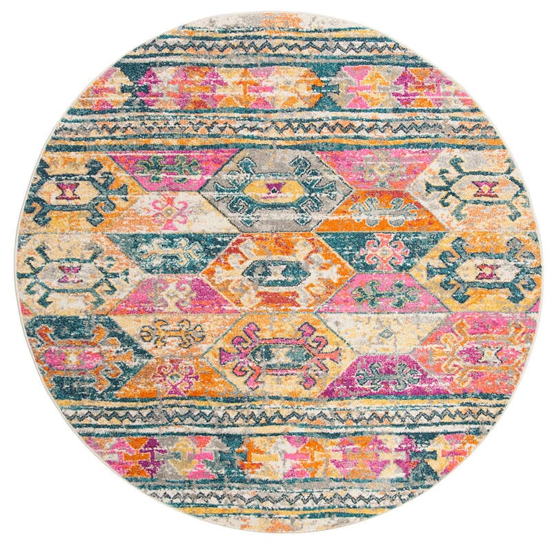 Safavieh Madison Mad118C Blue / Fuchsia Southwestern Area Rug