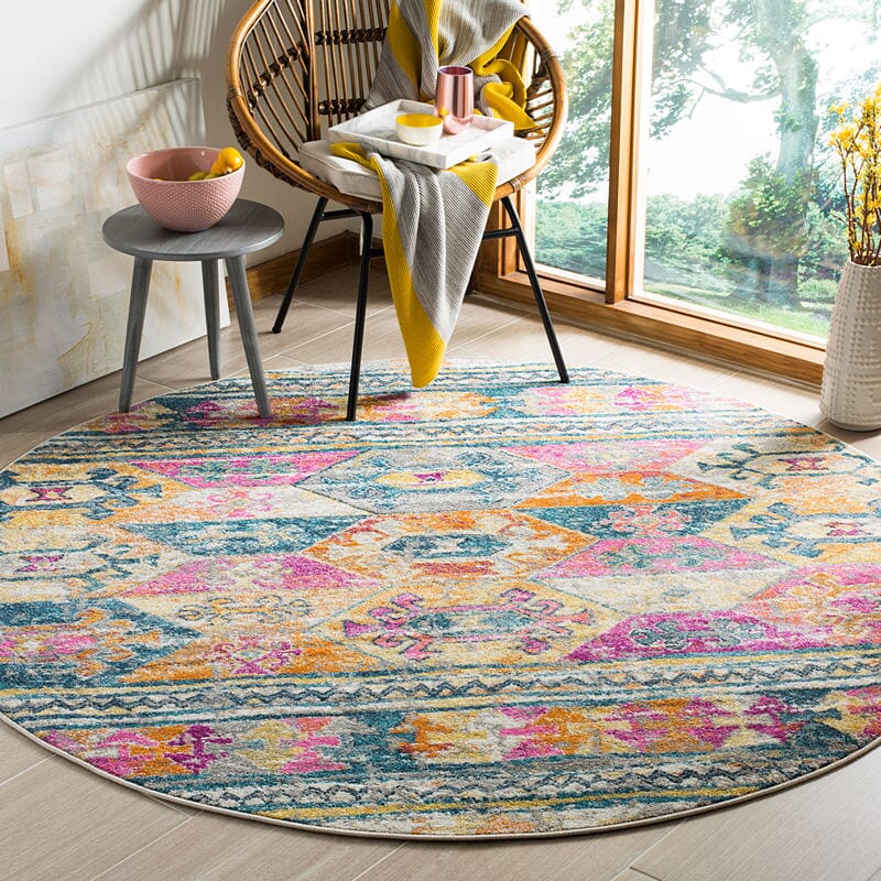 Safavieh Madison Mad118C Blue / Fuchsia Southwestern Area Rug