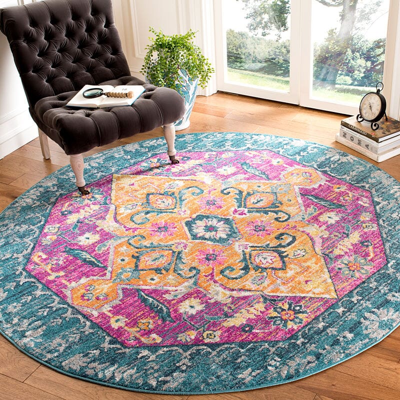 Safavieh Madison Mad119C Blue / Fuchsia Area Rug