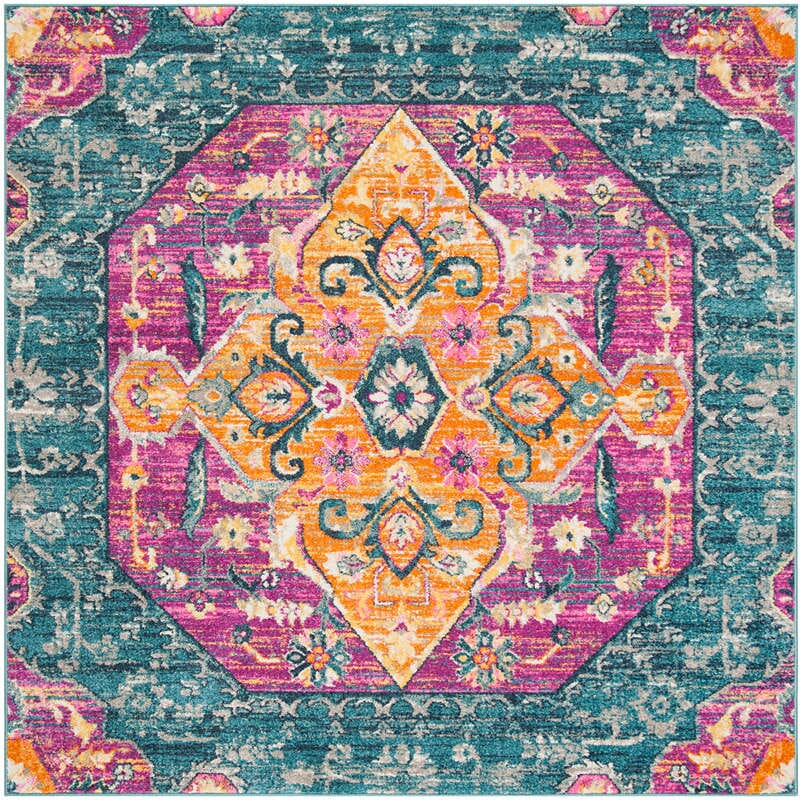 Safavieh Madison Mad119C Blue / Fuchsia Area Rug