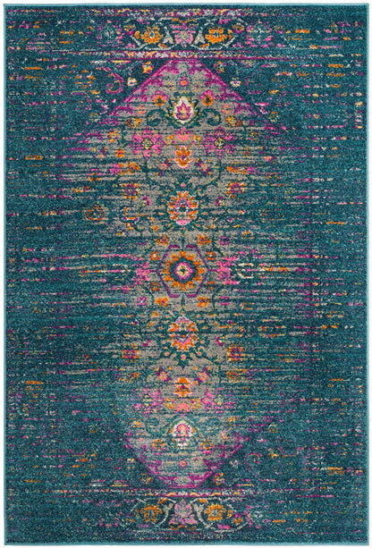 Safavieh Madison Mad122C Blue / Fuchsia Vintage / Distressed Area Rug