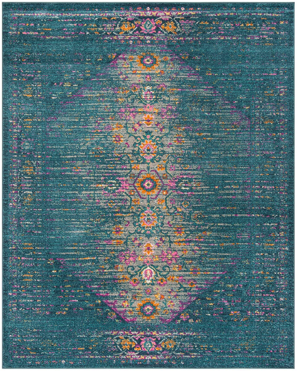 Safavieh Madison Mad122C Blue / Fuchsia Vintage / Distressed Area Rug