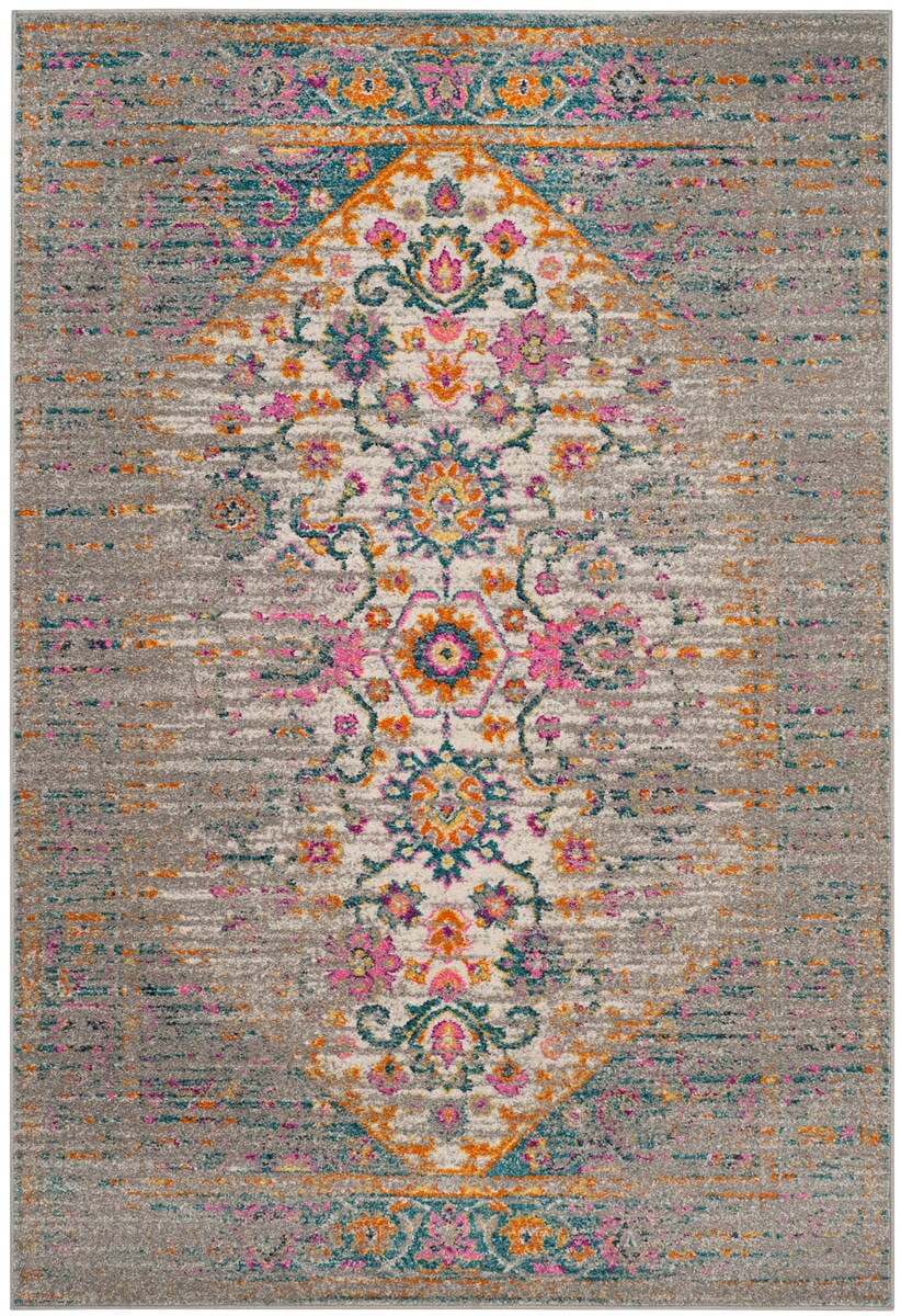 Safavieh Madison Mad122G Light Grey / Fuchsia Vintage / Distressed Area Rug