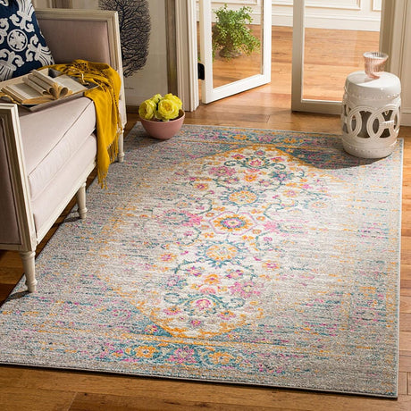 Safavieh Madison Mad122G Light Grey / Fuchsia Rugs.