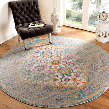 Safavieh Madison Mad122G Light Grey / Fuchsia Rugs.