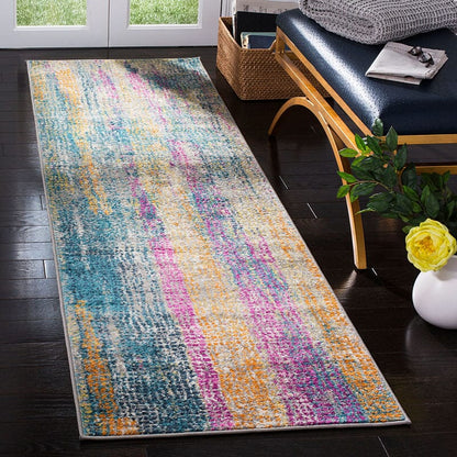 Safavieh Madison Mad123C Blue / Fuchsia Organic / Abstract Area Rug