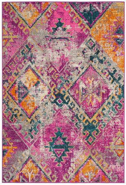 Safavieh Madison Mad125F Fuchsia / Blue Southwestern Area Rug