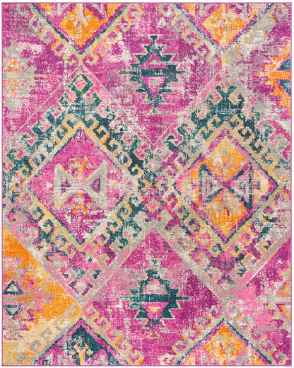 Safavieh Madison Mad125F Fuchsia / Blue Southwestern Area Rug