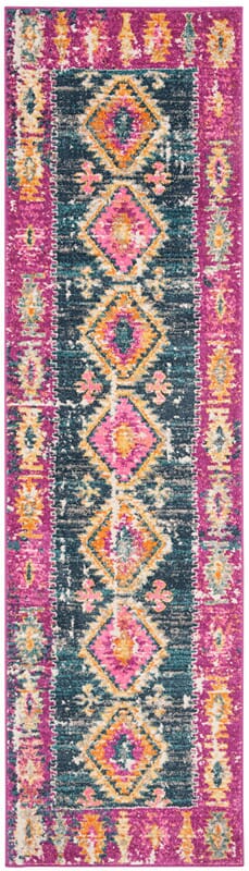 Safavieh Madison Mad129F Fuchsia / Blue Moroccan Area Rug