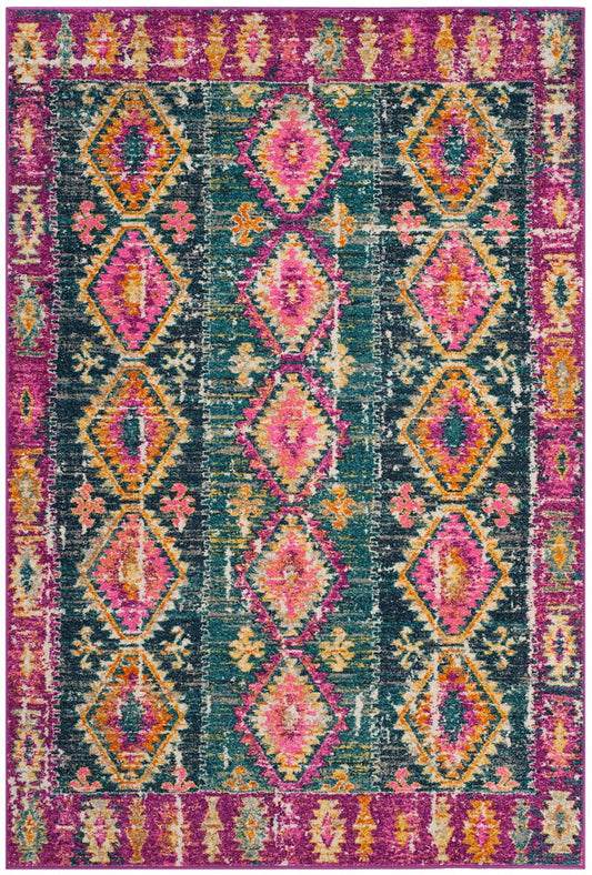 Safavieh Madison Mad129F Fuchsia / Blue Moroccan Area Rug